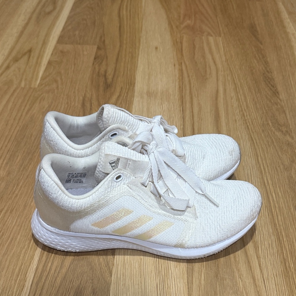 Adidas Cream and White Running Shoes